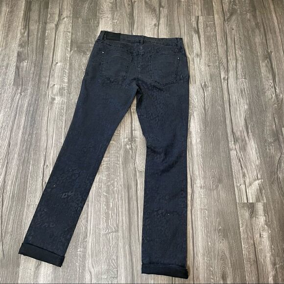 DKNY Jeans Soho Skinny Gray Leopard Cheetah Animal Print Jeans - Picture 7 of 12